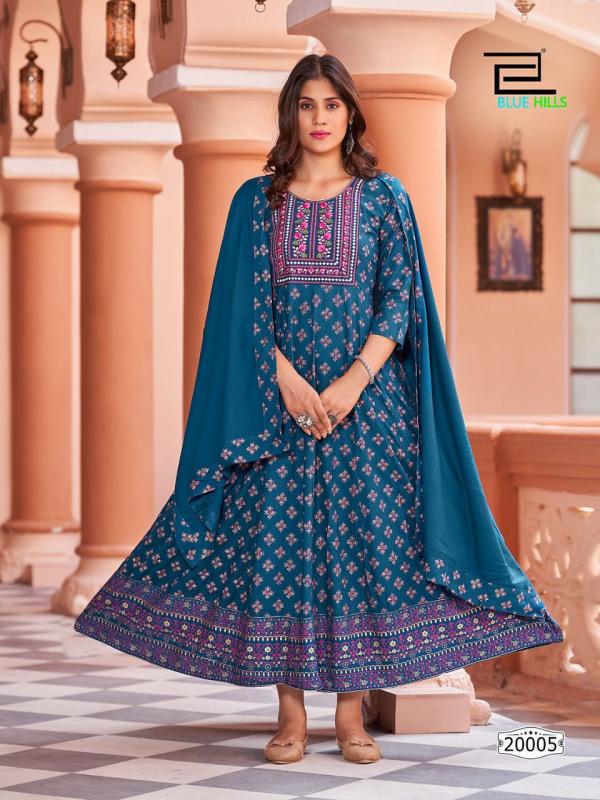 Blue Hills Glamour 20 Heavy Rayon Anarkali Kurti With Duaptta Collection 